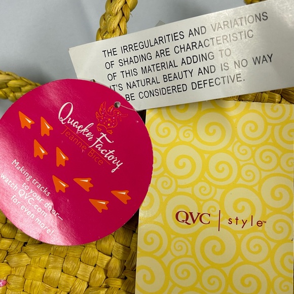 Woven Tote Beach Bag Large Bow Tie Embroidery Polka Dot Lined Yellow NWT Boho - Picture 13 of 13